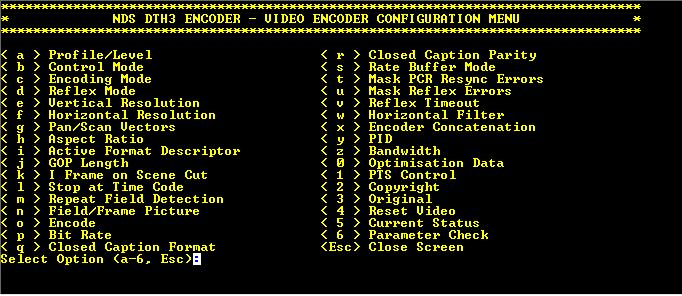 tandberg menu